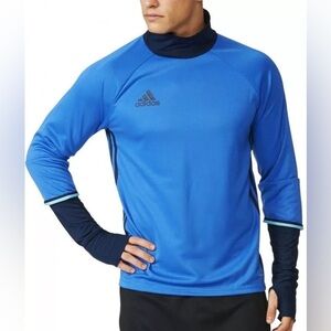 Adidas Condivo 16 Training Shirt Mens L blue athletic Mock soccer performance
